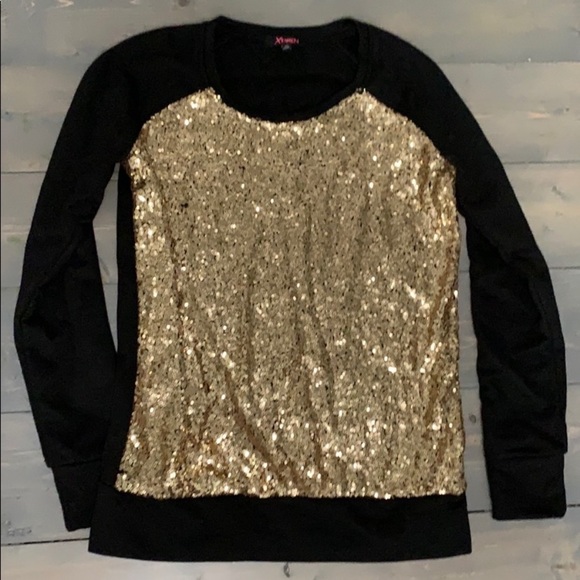 gold sequin sweatshirt